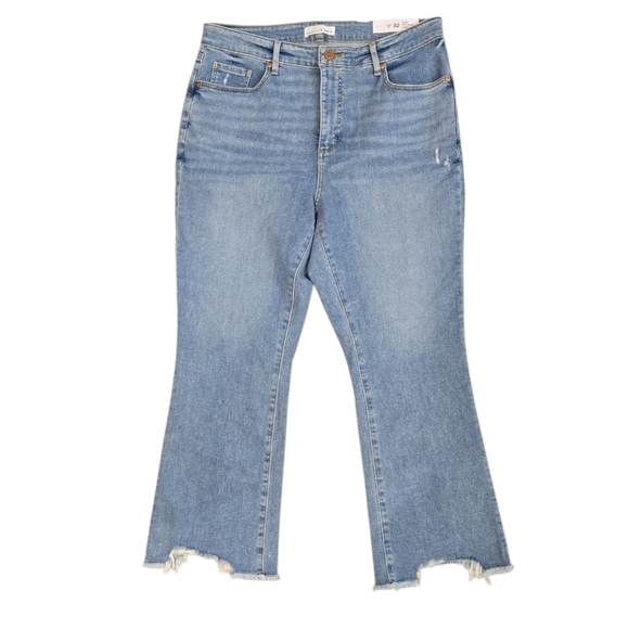 LOFT CURVY HIGH WAIST FLARE CROP JEANS. SIZE 14/32. - Picture 1 of 14